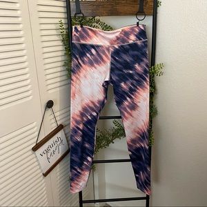 Forever 21|M|Multi Color Abstract Print Mid Rise Athletic Leggings